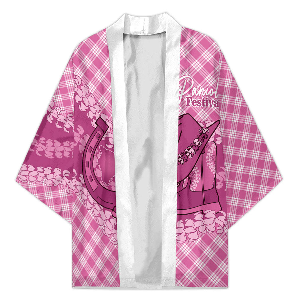 Alaka Hawaii Cowboy Palaka Motifs Personalised Kimono Paniolo Festival Puakenikeni Lei