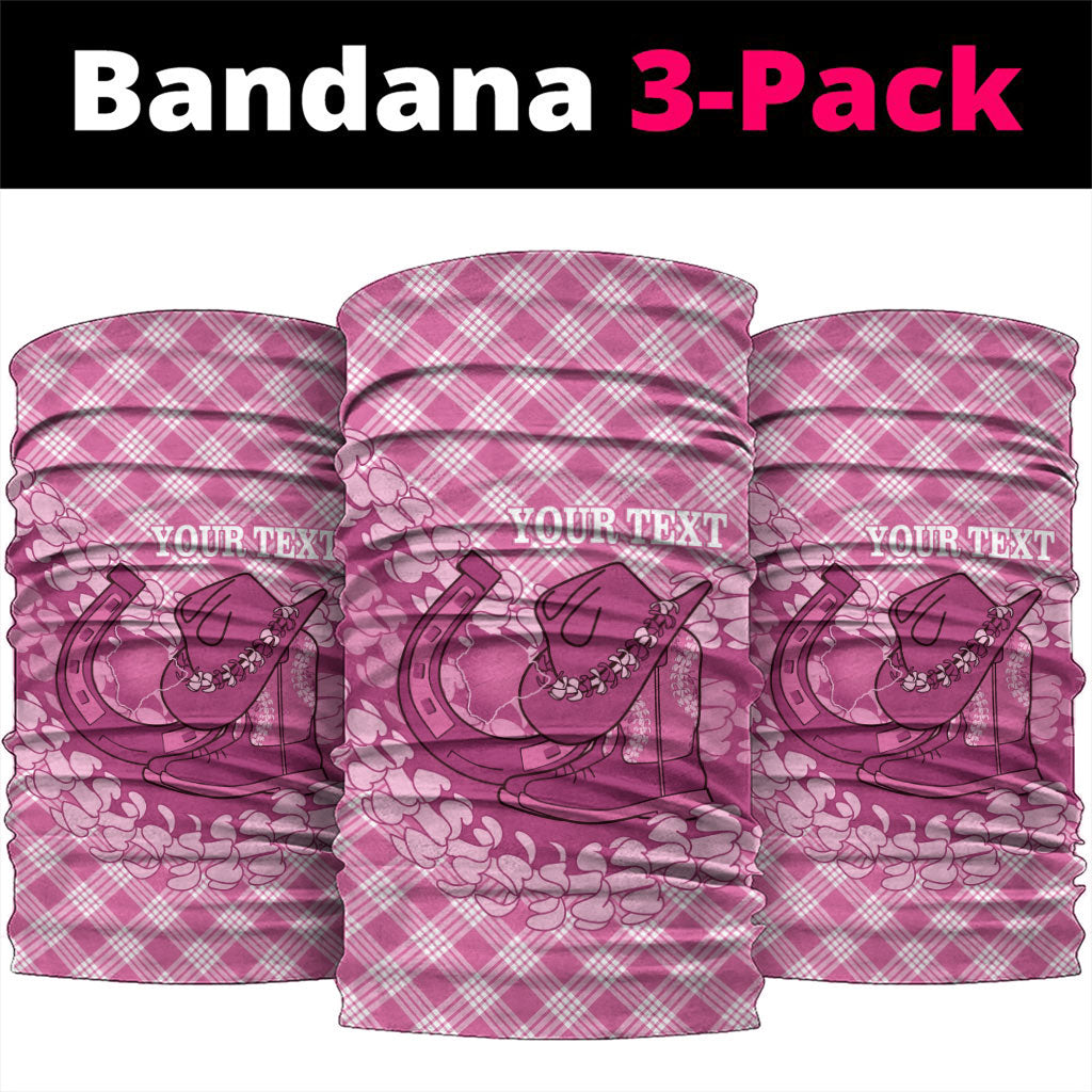 Alaka Hawaii Cowboy Palaka Motifs Personalised Neck Gaiter Paniolo Festival Puakenikeni Lei