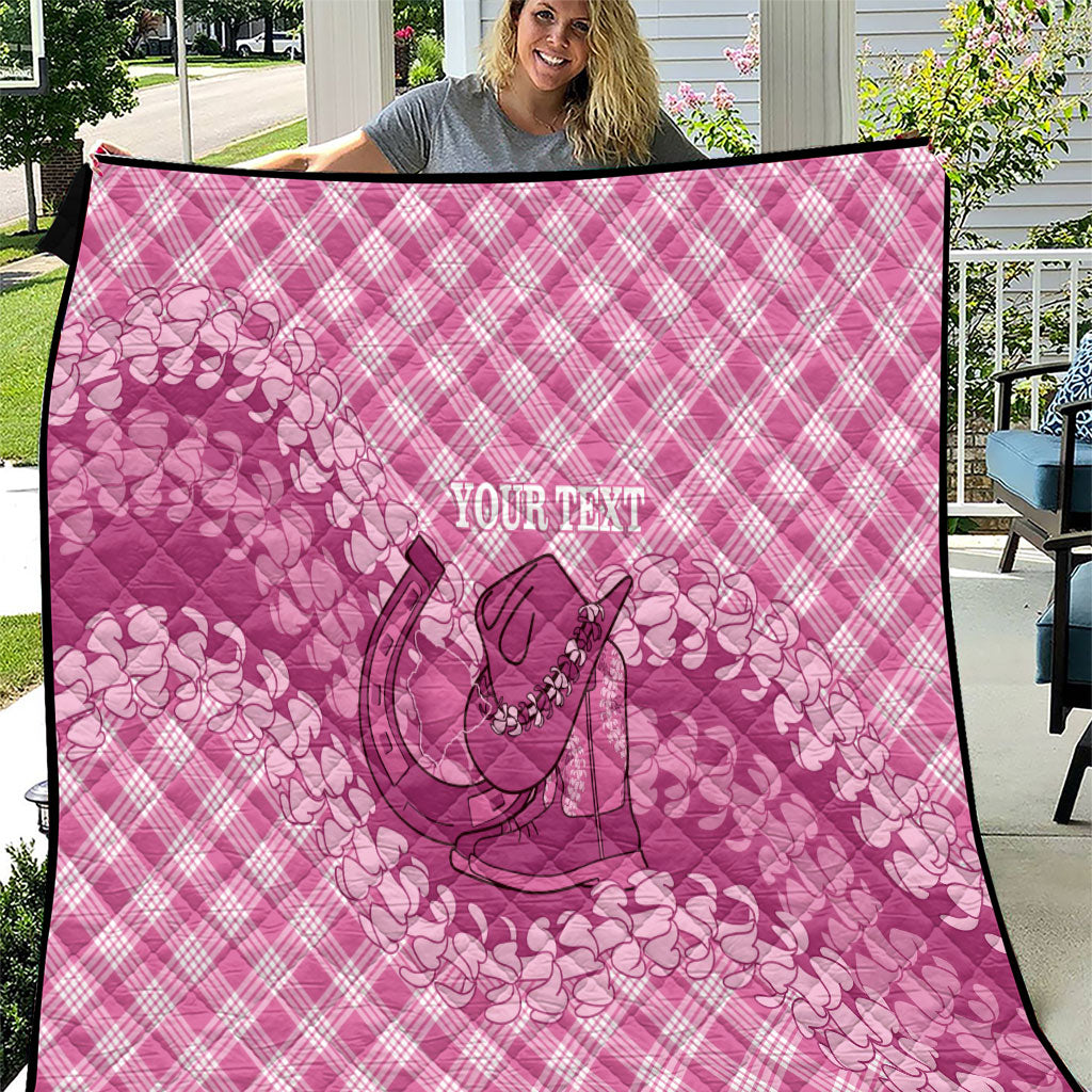 Alaka Hawaii Cowboy Palaka Motifs Personalised Quilt Paniolo Festival Puakenikeni Lei