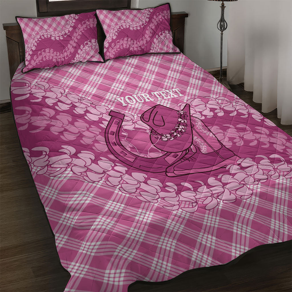 Alaka Hawaii Cowboy Palaka Motifs Personalised Quilt Bed Set Paniolo Festival Puakenikeni Lei