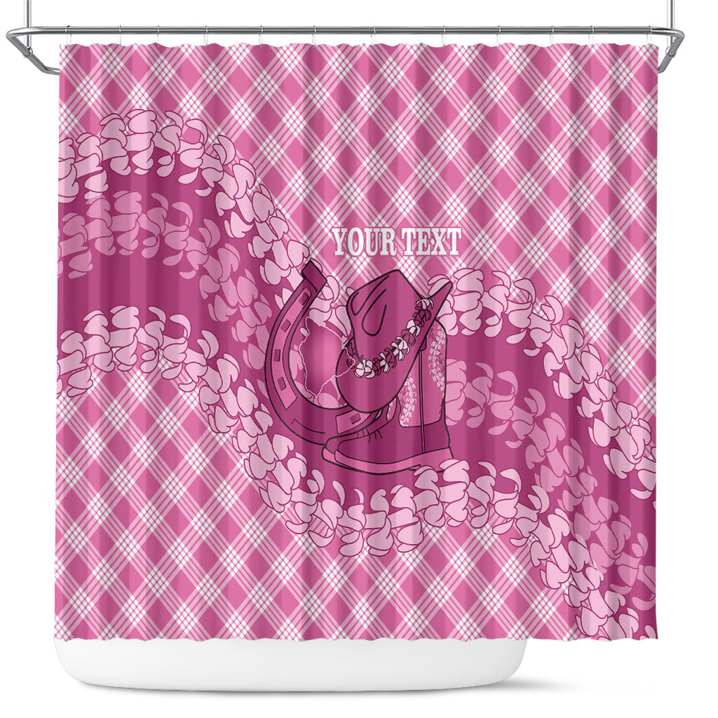 Alaka Hawaii Cowboy Palaka Motifs Personalised Shower Curtain Paniolo Festival Puakenikeni Lei