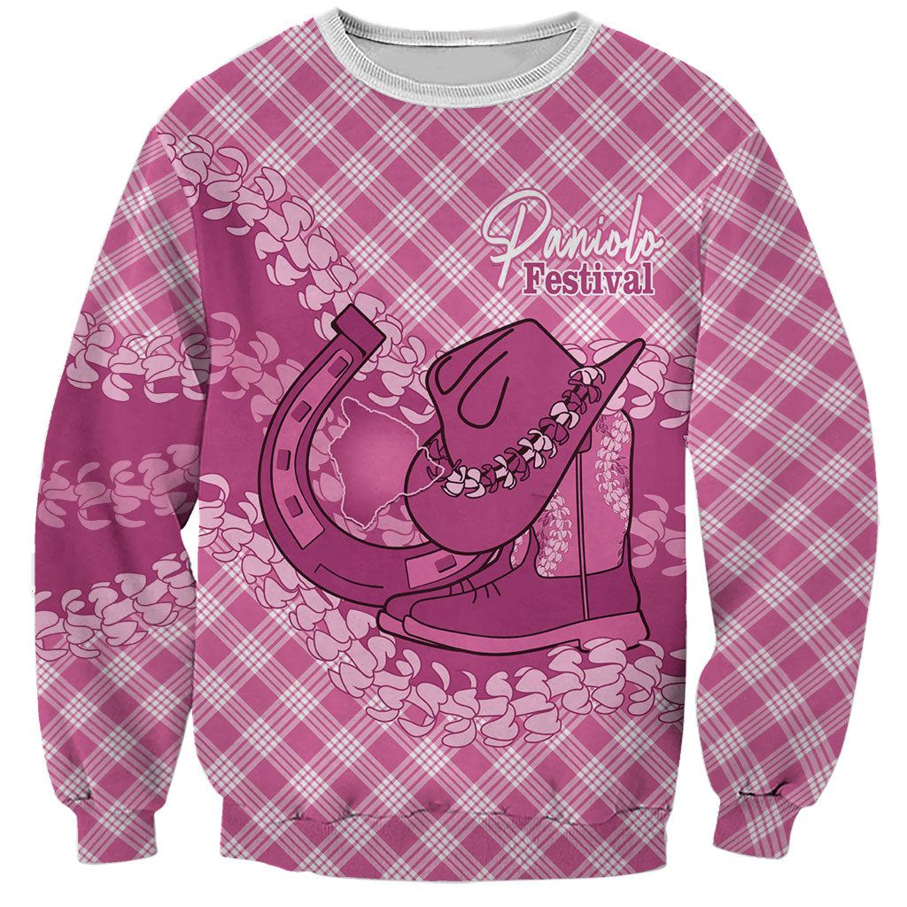 Alaka Hawaii Cowboy Palaka Motifs Personalised Sweatshirt Paniolo Festival Puakenikeni Lei