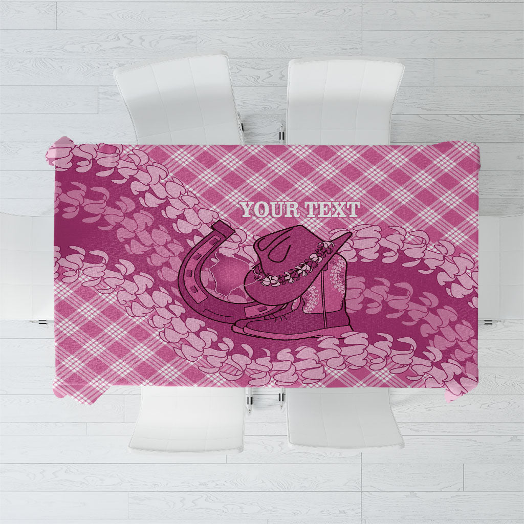 Alaka Hawaii Cowboy Palaka Motifs Personalised Tablecloth Paniolo Festival Puakenikeni Lei