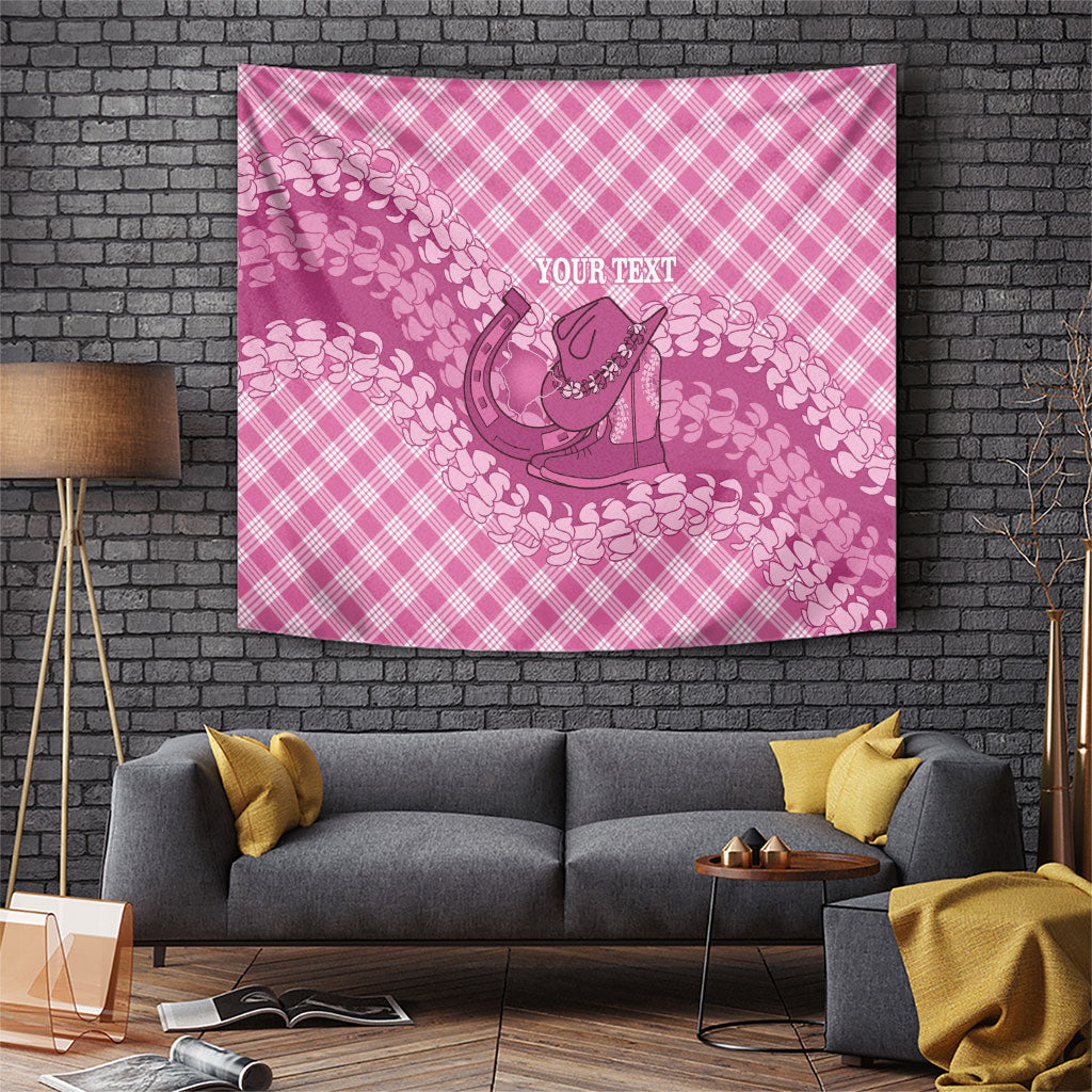 Alaka Hawaii Cowboy Palaka Motifs Personalised Tapestry Paniolo Festival Puakenikeni Lei