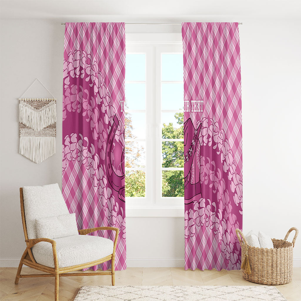 Alaka Hawaii Cowboy Palaka Motifs Personalised Window Curtain Paniolo Festival Puakenikeni Lei LT14 - Polynesian Pride