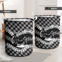 Eleele Hawaii Cowboy Palaka Motifs Personalised Laundry Basket Paniolo Festival Puakenikeni Lei LT14 - Polynesian Pride