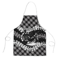 Eleele Hawaii Cowboy Palaka Motifs Personalised Apron Paniolo Festival Puakenikeni Lei LT14 Black - Polynesian Pride