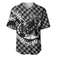 Eleele Hawaii Cowboy Palaka Motifs Personalised Baseball Jersey Paniolo Festival Puakenikeni Lei LT14 Black - Polynesian Pride