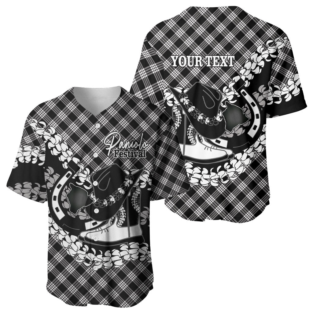 Eleele Hawaii Cowboy Palaka Motifs Personalised Baseball Jersey Paniolo Festival Puakenikeni Lei LT14 - Polynesian Pride