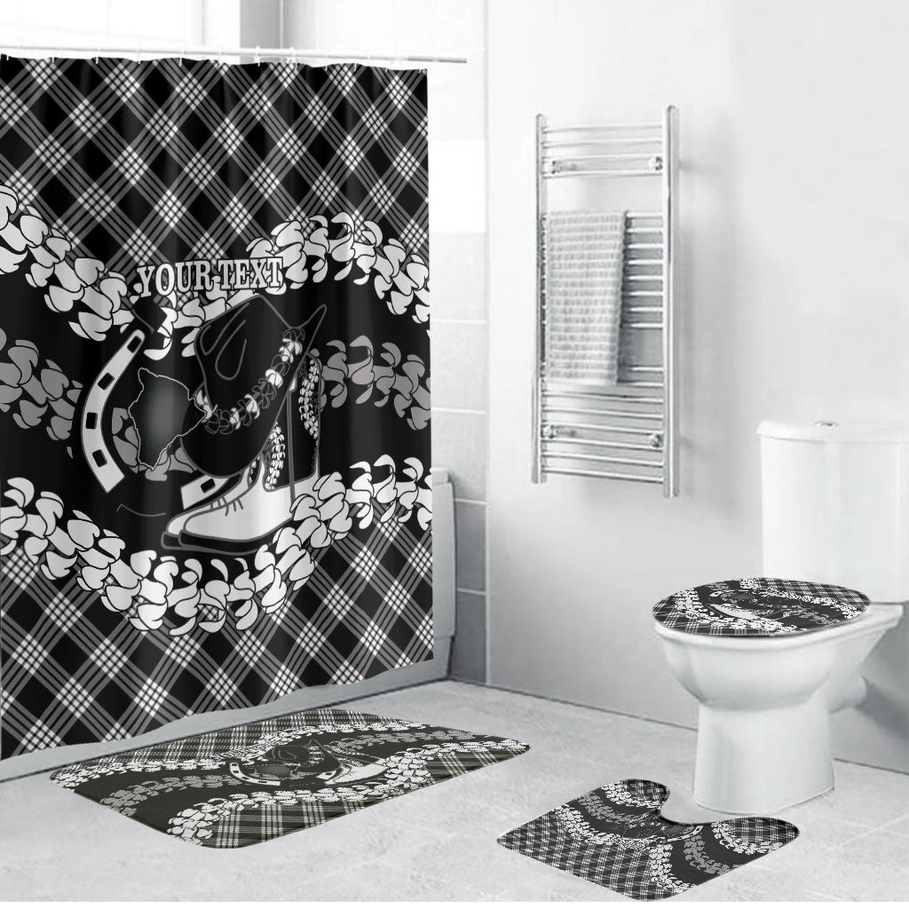 Eleele Hawaii Cowboy Palaka Motifs Personalised Bathroom Set Paniolo Festival Puakenikeni Lei
