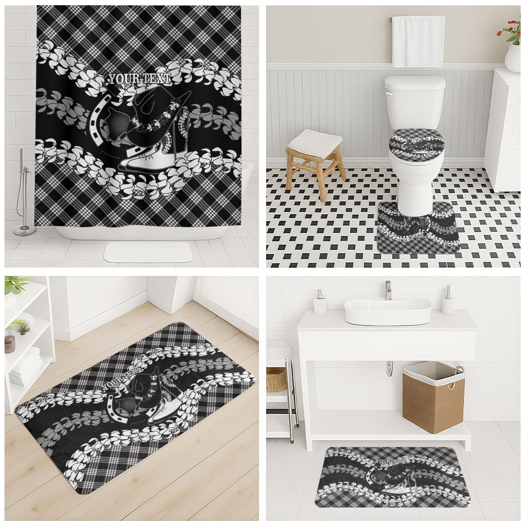 Eleele Hawaii Cowboy Palaka Motifs Personalised Bathroom Set Paniolo Festival Puakenikeni Lei LT14 - Polynesian Pride