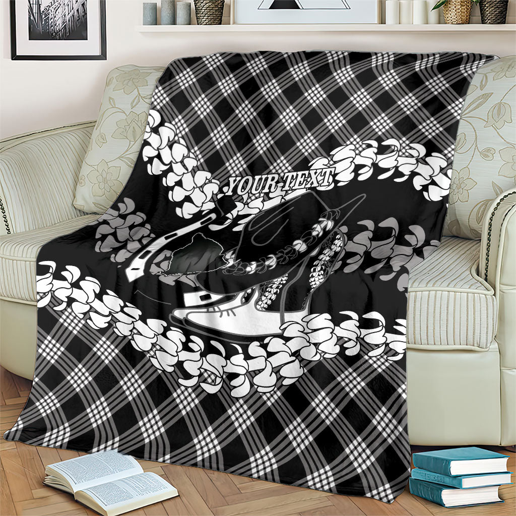 Eleele Hawaii Cowboy Palaka Motifs Personalised Blanket Paniolo Festival Puakenikeni Lei LT14 - Polynesian Pride