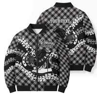 Eleele Hawaii Cowboy Palaka Motifs Personalised Bomber Puffer Jacket Paniolo Festival Puakenikeni Lei LT14 - Polynesian Pride