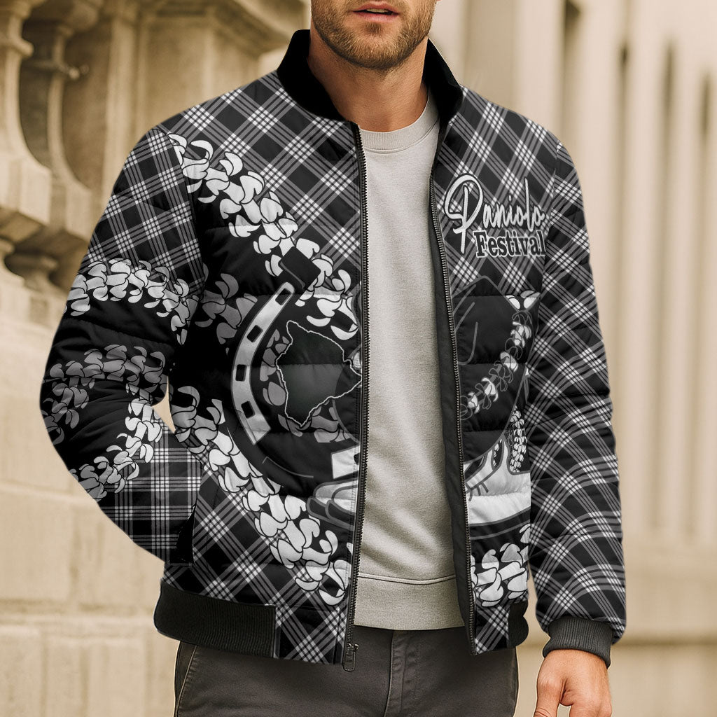 Eleele Hawaii Cowboy Palaka Motifs Personalised Bomber Puffer Jacket Paniolo Festival Puakenikeni Lei LT14 - Polynesian Pride