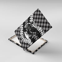 Eleele Hawaii Cowboy Palaka Motifs Personalised Canvas Wall Art Paniolo Festival Puakenikeni Lei LT14 With Frame Black - Polynesian Pride