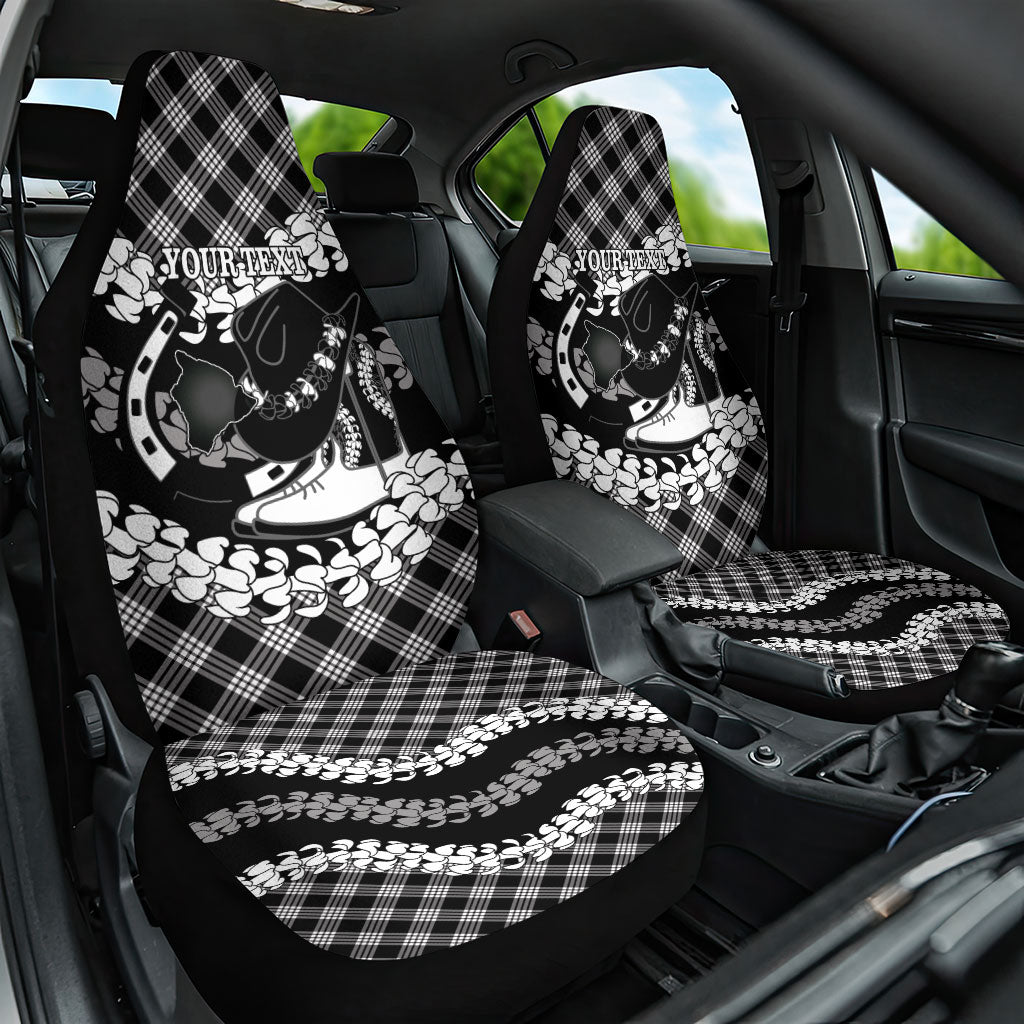 Eleele Hawaii Cowboy Palaka Motifs Personalised Car Seat Cover Paniolo Festival Puakenikeni Lei