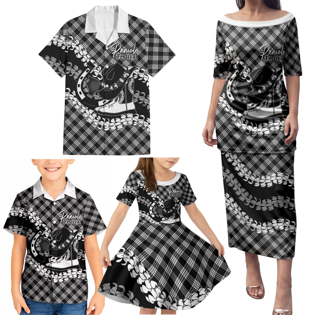 Eleele Hawaii Cowboy Palaka Motifs Personalised Family Matching Puletasi and Hawaiian Shirt Paniolo Festival Puakenikeni Lei LT14 - Polynesian Pride
