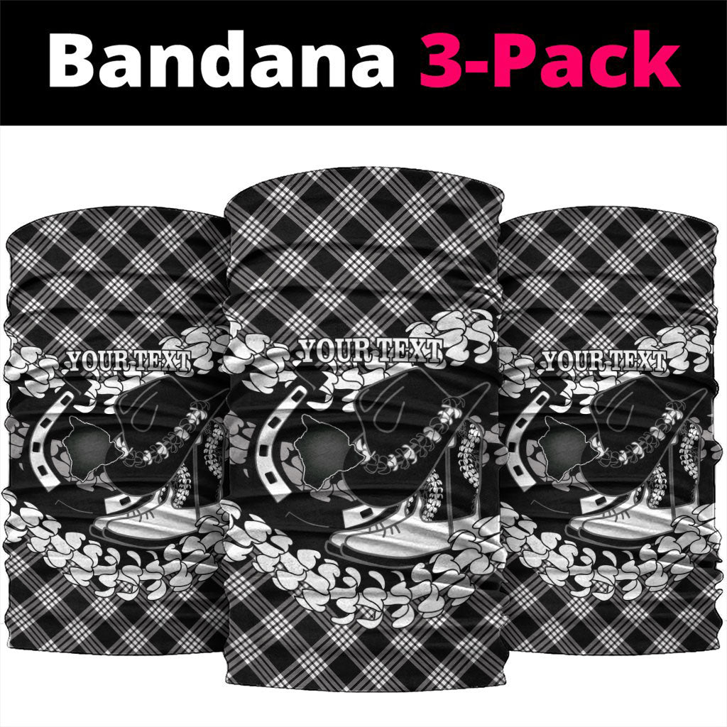 Eleele Hawaii Cowboy Palaka Motifs Personalised Neck Gaiter Paniolo Festival Puakenikeni Lei
