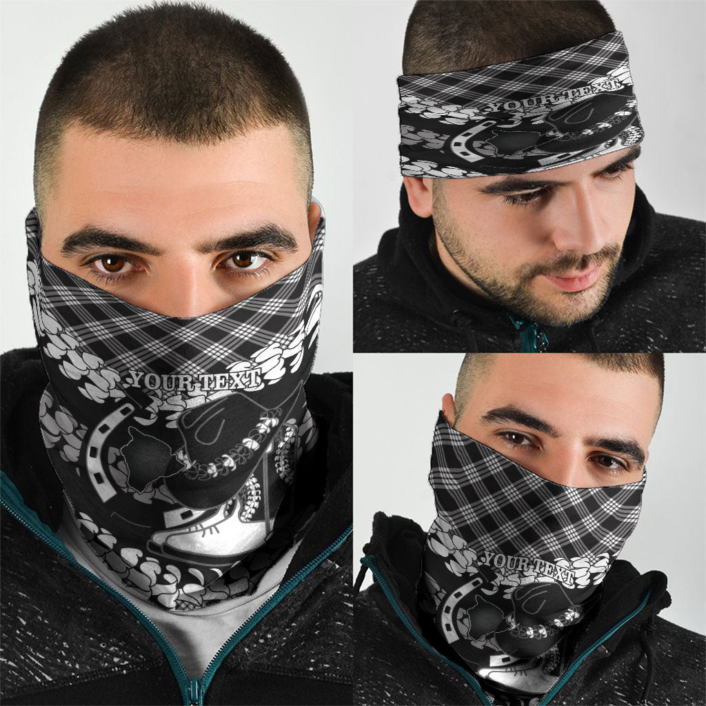 Eleele Hawaii Cowboy Palaka Motifs Personalised Neck Gaiter Paniolo Festival Puakenikeni Lei LT14 - Polynesian Pride