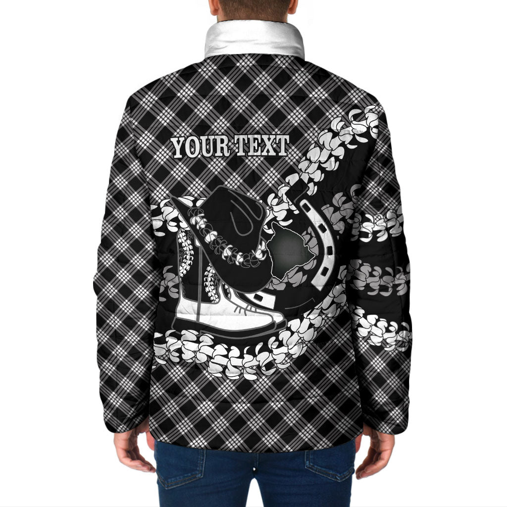 Eleele Hawaii Cowboy Palaka Motifs Personalised Padded Jacket Paniolo Festival Puakenikeni Lei LT14 - Polynesian Pride