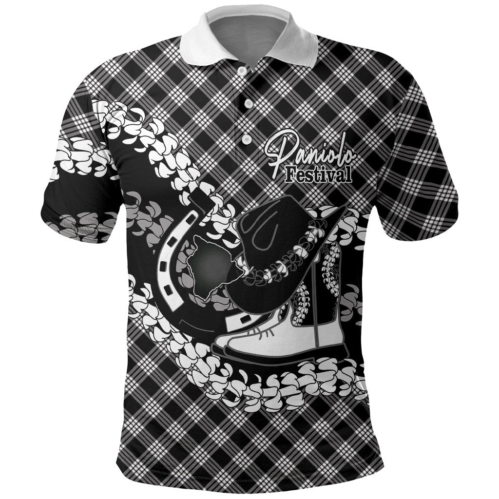 Eleele Hawaii Cowboy Palaka Motifs Personalised Polo Shirt Paniolo Festival Puakenikeni Lei