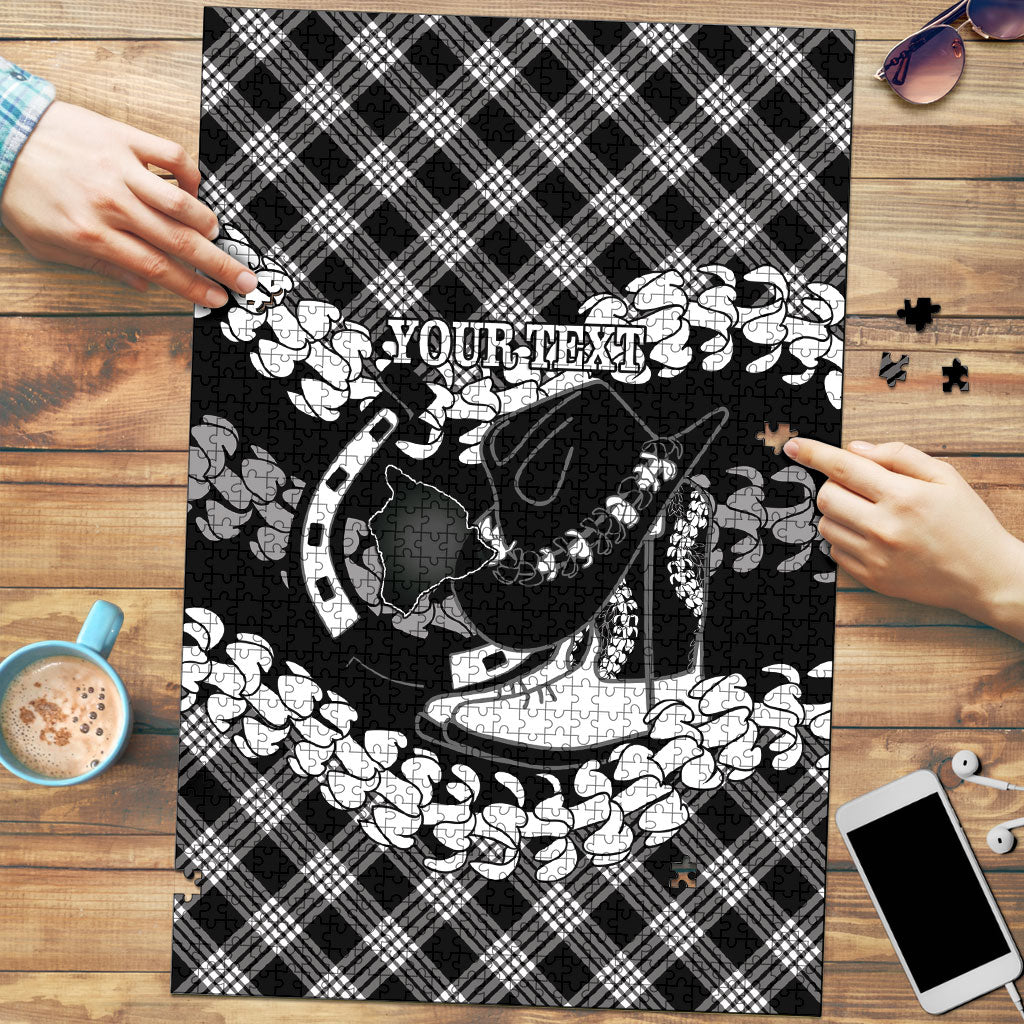 Eleele Hawaii Cowboy Palaka Motifs Personalised Puzzle Paniolo Festival Puakenikeni Lei