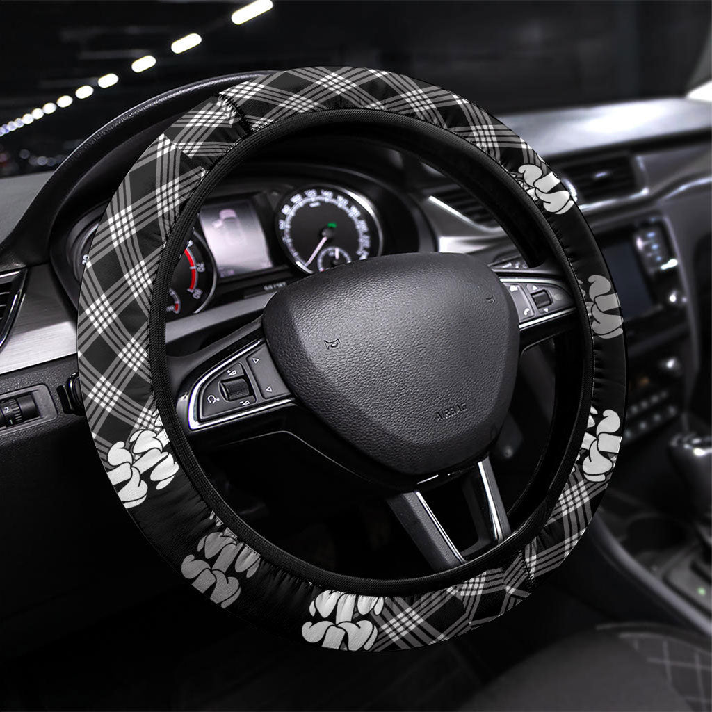 Eleele Hawaii Cowboy Palaka Motifs Steering Wheel Cover Paniolo Festival Puakenikeni Lei