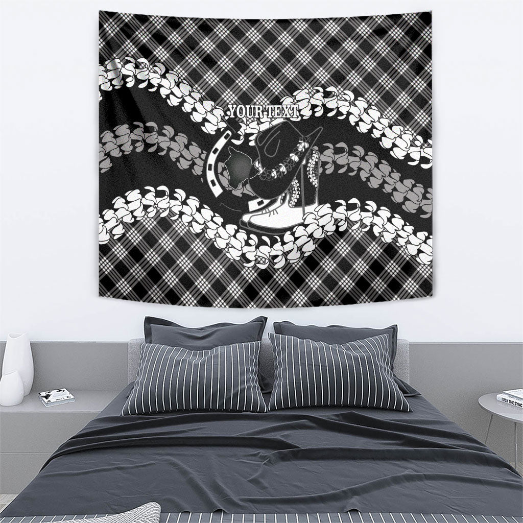 Eleele Hawaii Cowboy Palaka Motifs Personalised Tapestry Paniolo Festival Puakenikeni Lei LT14 - Polynesian Pride