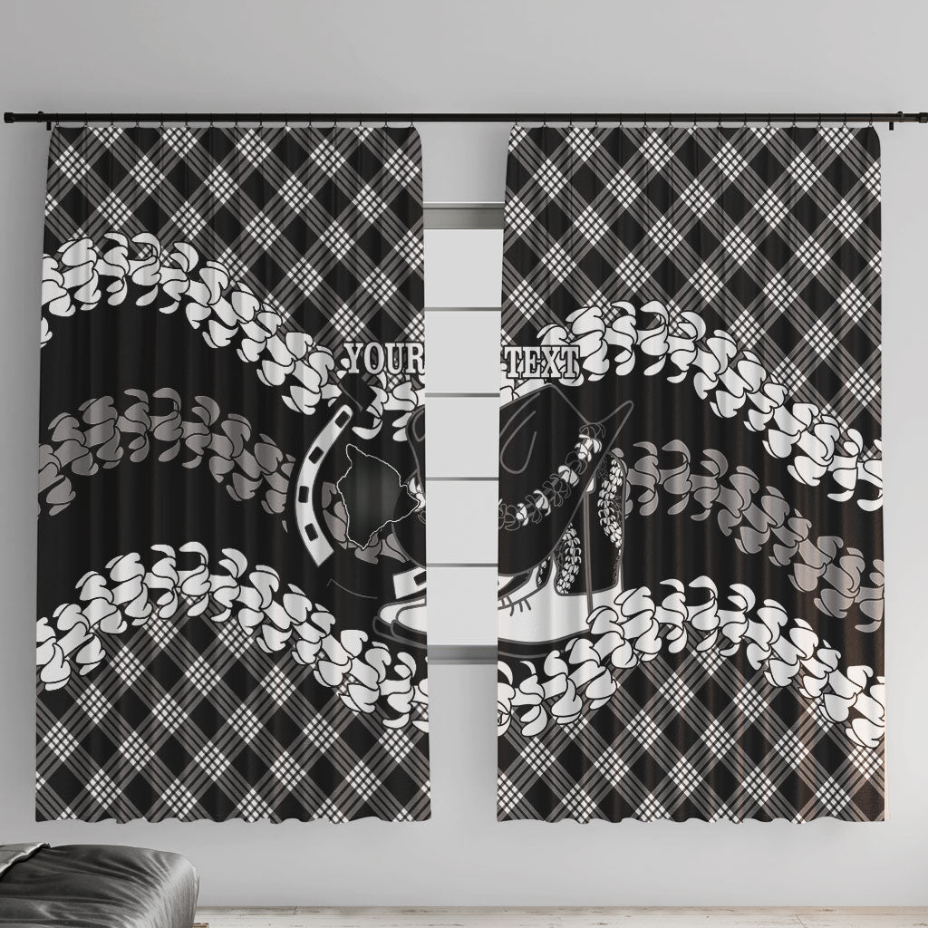 Eleele Hawaii Cowboy Palaka Motifs Personalised Window Curtain Paniolo Festival Puakenikeni Lei