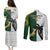 South Africa And Fiji Rugby Couples Matching Puletasi Dress and Long Sleeve Button Shirts 2023 World Cup Fijian Tapa With Kente Pattern LT14 - Polynesian Pride