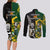 South Africa And Aotearoa Rugby Couples Matching Long Sleeve Bodycon Dress and Long Sleeve Button Shirts 2023 Springboks Kente Combine All Black Maori Fern LT14 - Polynesian Pride