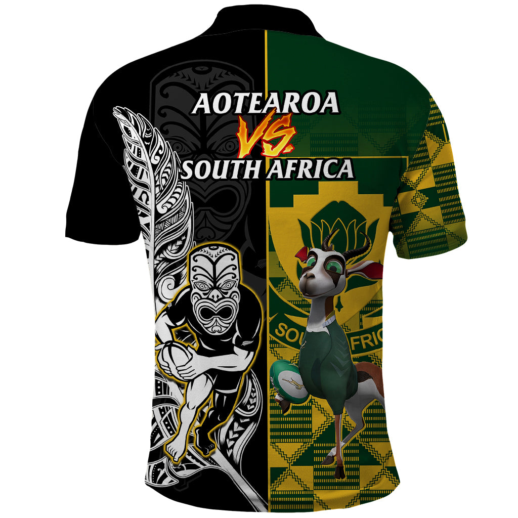 Springboks Kente & Aotearoa Maori Fern – Polo Shirt – Rugby Heritage LT14 - Polynesian Pride
