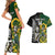 Custom South Africa And Aotearoa Rugby Couples Matching Short Sleeve Bodycon Dress and Hawaiian Shirt 2023 Springboks Kente Combine All Black Maori Fern LT14 - Polynesian Pride