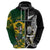 Custom South Africa And Aotearoa Rugby Hoodie 2023 Springboks Kente Combine All Black Maori Fern LT14 - Polynesian Pride