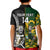 Custom South Africa And Aotearoa Rugby Kid Polo Shirt 2023 Springboks Kente Combine All Black Maori Fern LT14 - Polynesian Pride