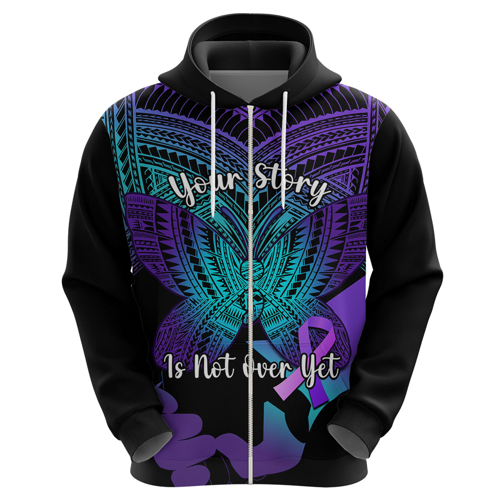 Suicide Awareness Your Story Is Not Over Yet Hoodie Polynesian Butterfly Tattoo LT14 - Polynesian Pride