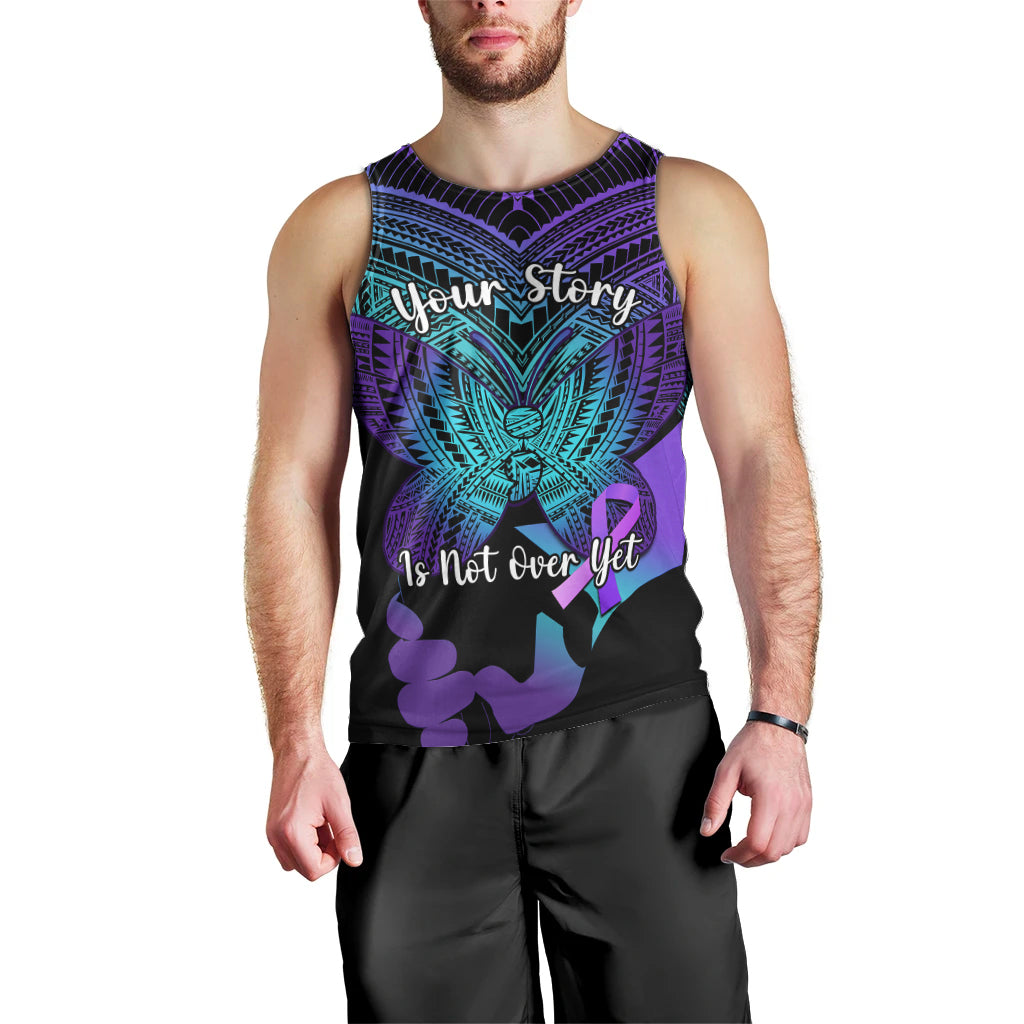 Suicide Awareness Your Story Is Not Over Yet Men Tank Top Polynesian Butterfly Tattoo LT14 - Polynesian Pride