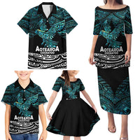 New Zealand Sulphur-crested Cockatoo Family Matching Puletasi and Hawaiian Shirt Aotearoa Maori Mix Paua Shell LT14 - Polynesian Pride