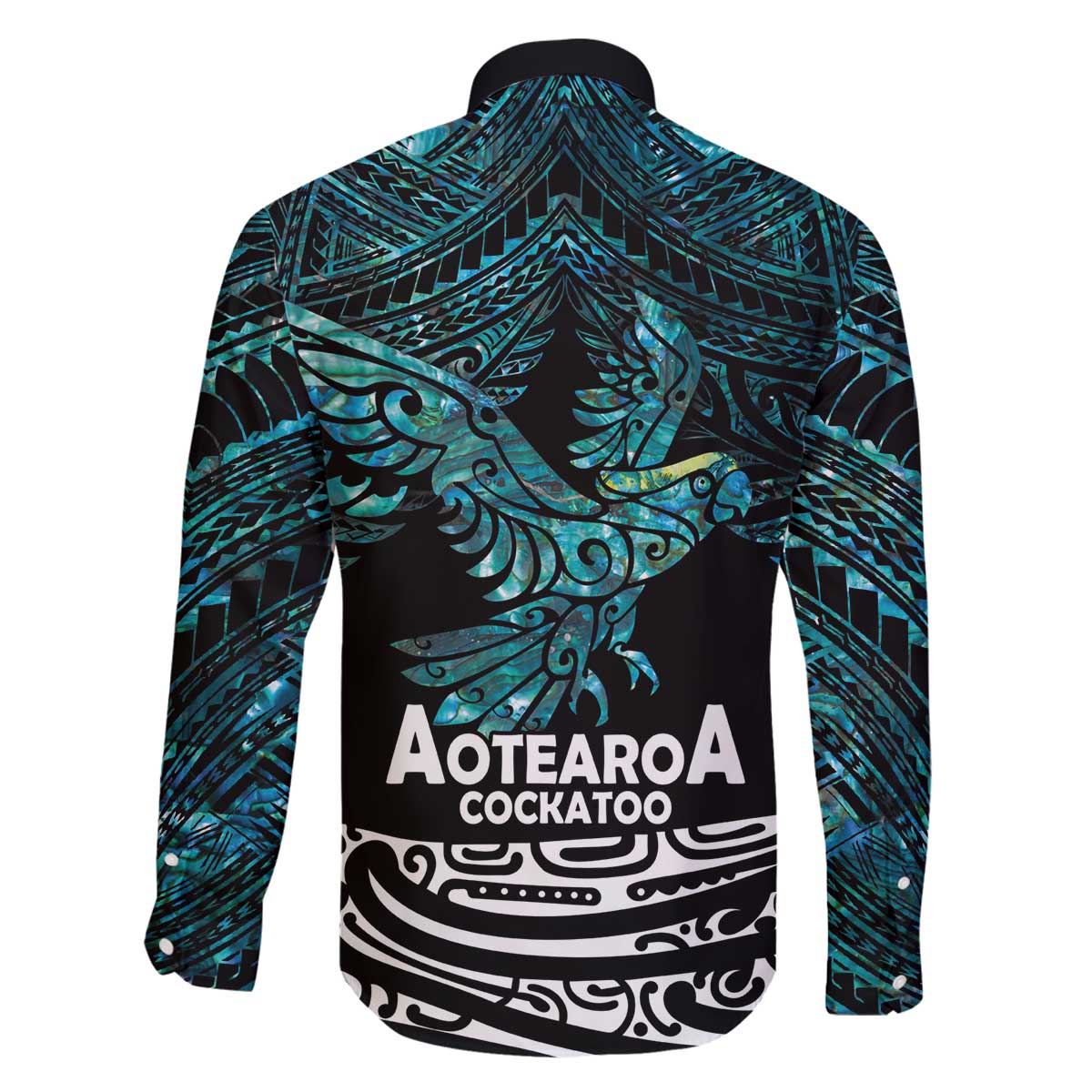 New Zealand Sulphur-crested Cockatoo Family Matching Puletasi and Hawaiian Shirt Aotearoa Maori Mix Paua Shell LT14 - Polynesian Pride