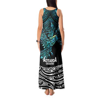 New Zealand Sulphur-crested Cockatoo Tank Maxi Dress Aotearoa Maori Mix Paua Shell