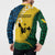 Malampa Province Button Sweatshirt Vanuatu Map - Plumeria Flag Color