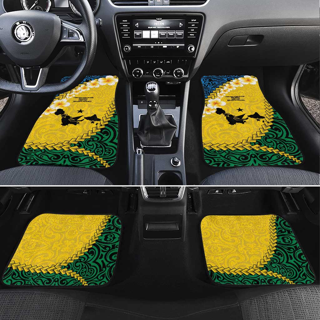 Malampa Province Car Mats Vanuatu Map - Plumeria Flag Color