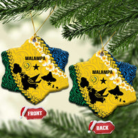 Malampa Province Ceramic Ornament Vanuatu Map - Plumeria Flag Color