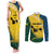 Malampa Province Couples Matching Tank Maxi Dress and Long Sleeve Button Shirt Vanuatu Map - Plumeria Flag Color