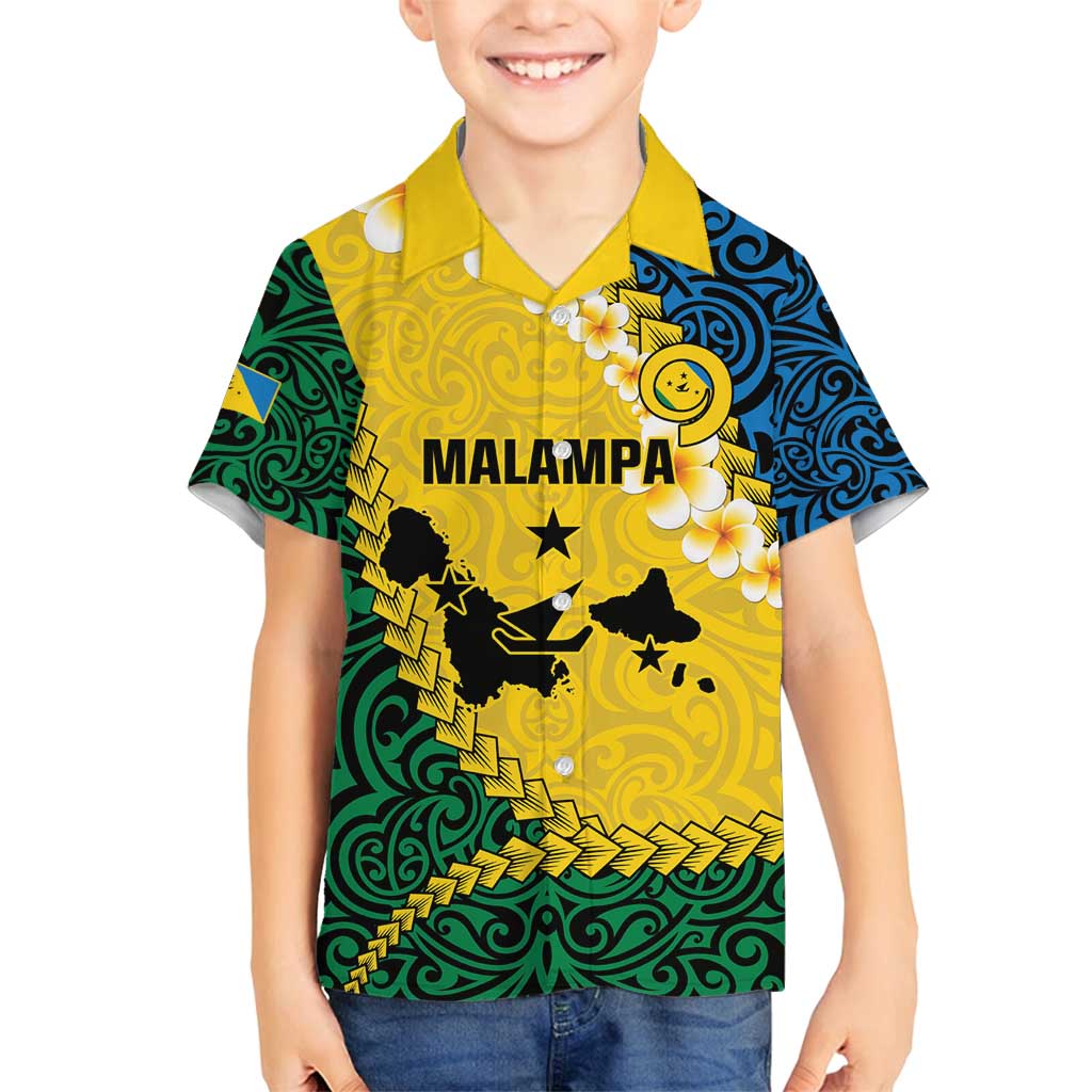 Malampa Province Family Matching Long Sleeve Bodycon Dress and Hawaiian Shirt Vanuatu Map - Plumeria Flag Color LT14 Son's Shirt Yellow - Polynesian Pride