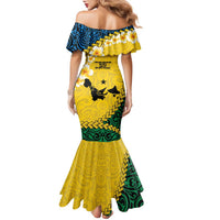 Malampa Province Family Matching Mermaid Dress and Hawaiian Shirt Vanuatu Map - Plumeria Flag Color LT14 - Polynesian Pride