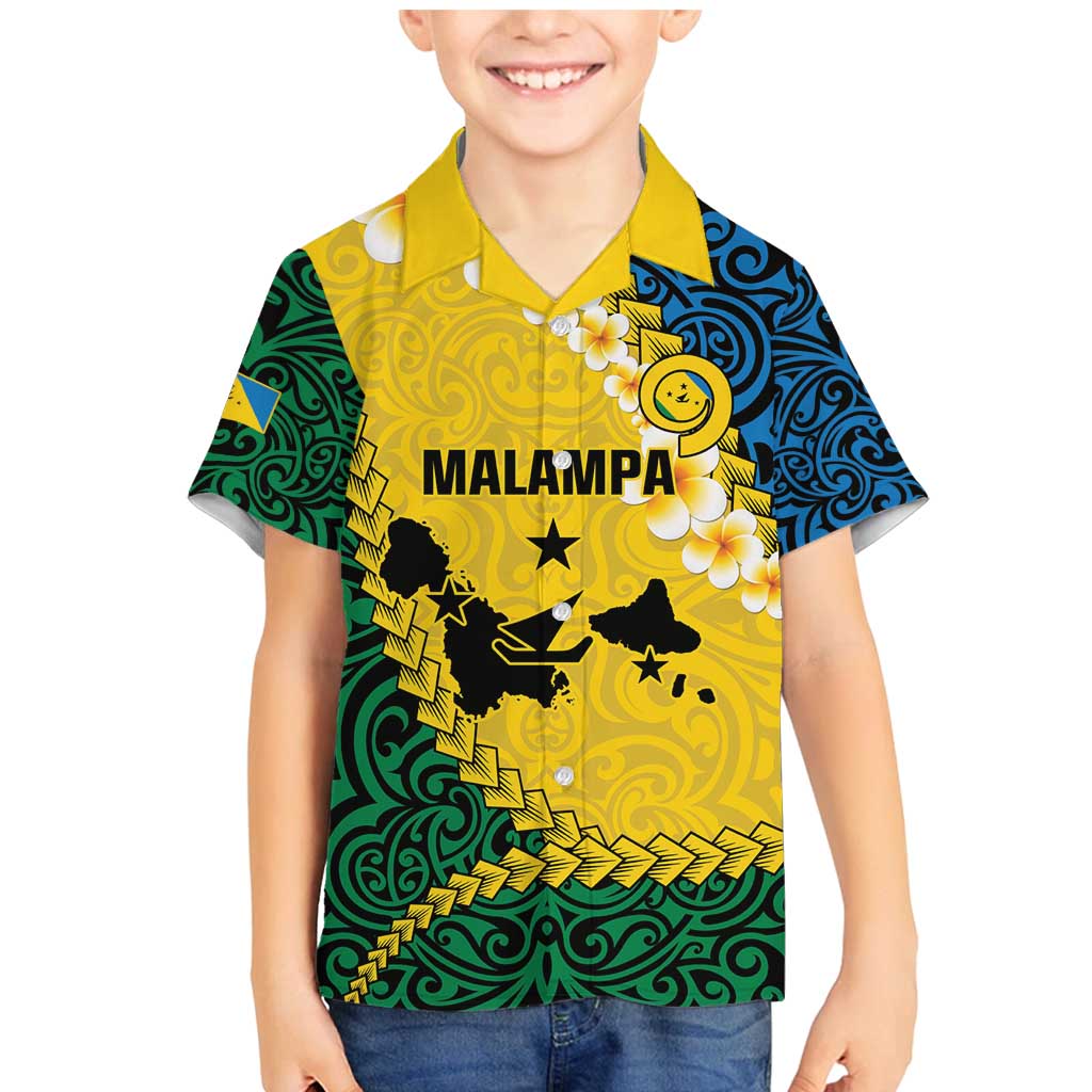 Malampa Province Family Matching Mermaid Dress and Hawaiian Shirt Vanuatu Map - Plumeria Flag Color LT14 Son's Shirt Yellow - Polynesian Pride