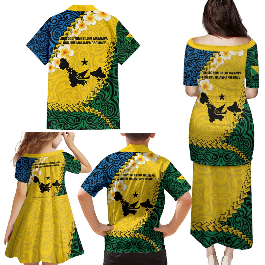 Malampa Province Family Matching Puletasi and Hawaiian Shirt Vanuatu Map - Plumeria Flag Color LT14 - Polynesian Pride