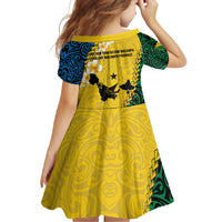 Malampa Province Family Matching Short Sleeve Bodycon Dress and Hawaiian Shirt Vanuatu Map - Plumeria Flag Color LT14 - Polynesian Pride