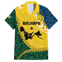 Malampa Province Family Matching Short Sleeve Bodycon Dress and Hawaiian Shirt Vanuatu Map - Plumeria Flag Color LT14 Dad's Shirt - Short Sleeve Yellow - Polynesian Pride